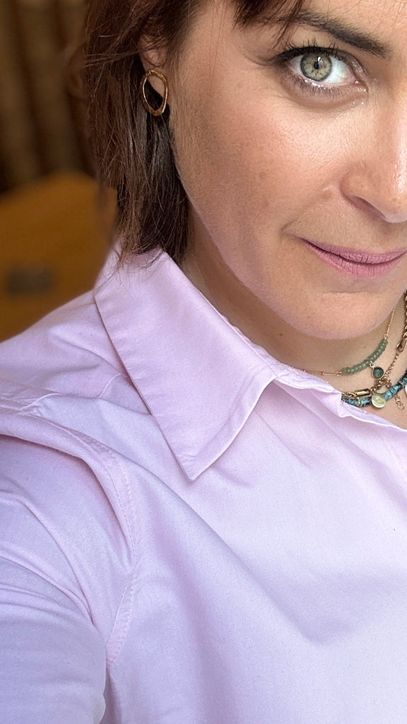 KS Vestiaire intemporel chemise rose femme col classique