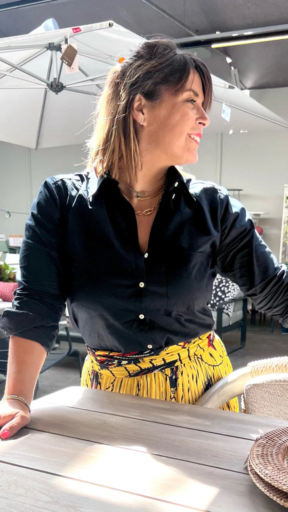 KS Vestiaire intemporel Chemise Coachella bleu foncé en coton 